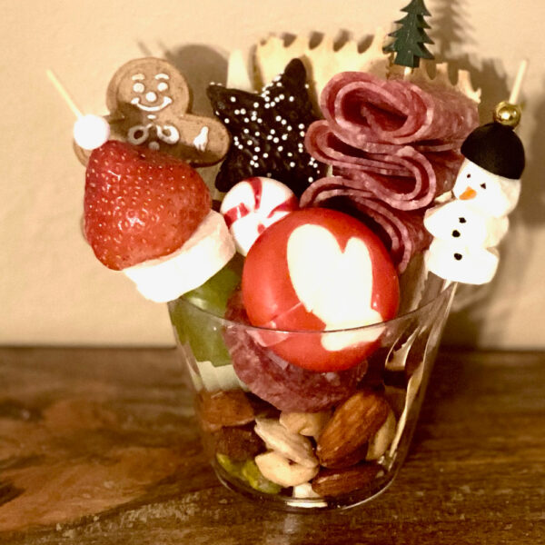 Christmas charcuterie cup